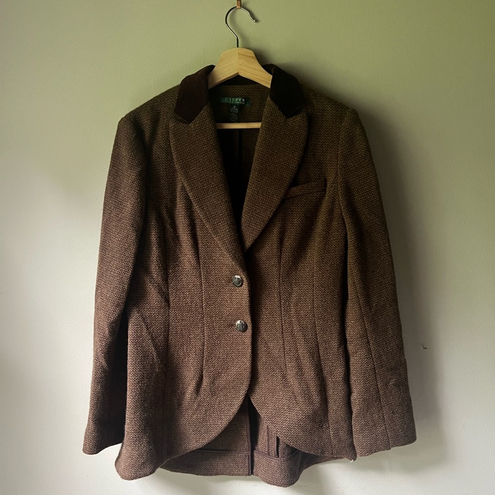 Ralph Lauren Brown Blazer Classic Tailored Wool Blend